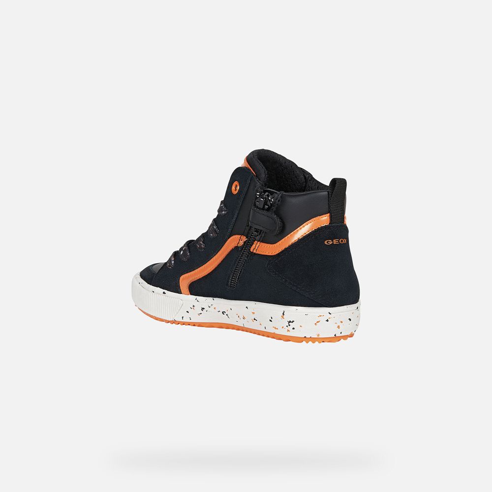 Basket Geox Alonisso - Noir/Orange - Garcon 972143-OFR